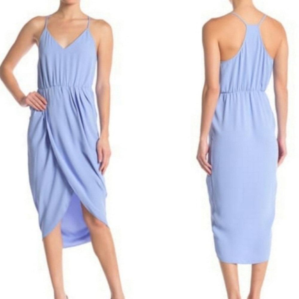 Amanda Uprichard- Periwinkle Light Blue Sleeveless Tulip Hem Midi Dress